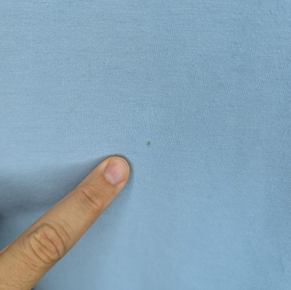 Vintage Paradise Bay Petites Blue Embroidered Basic Tee - Shoulder Pads - Picture 11 of 11